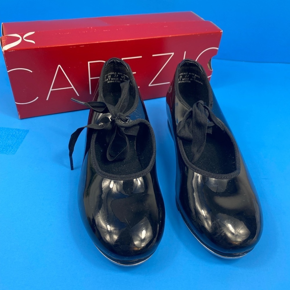 Capezio TeleTone Tap Dance Shoes  Black Patent  SIZE 7M